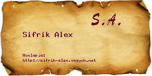 Sifrik Alex névjegykártya